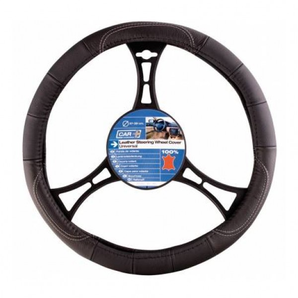 Funda de volante piel negra black leather